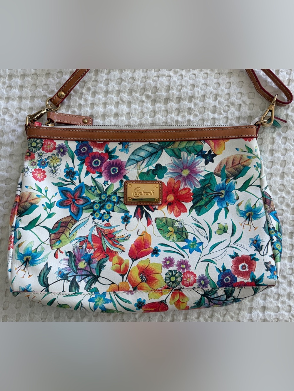 Cavalcanti Floral Leather Purse / Tote / Crossbody Bag